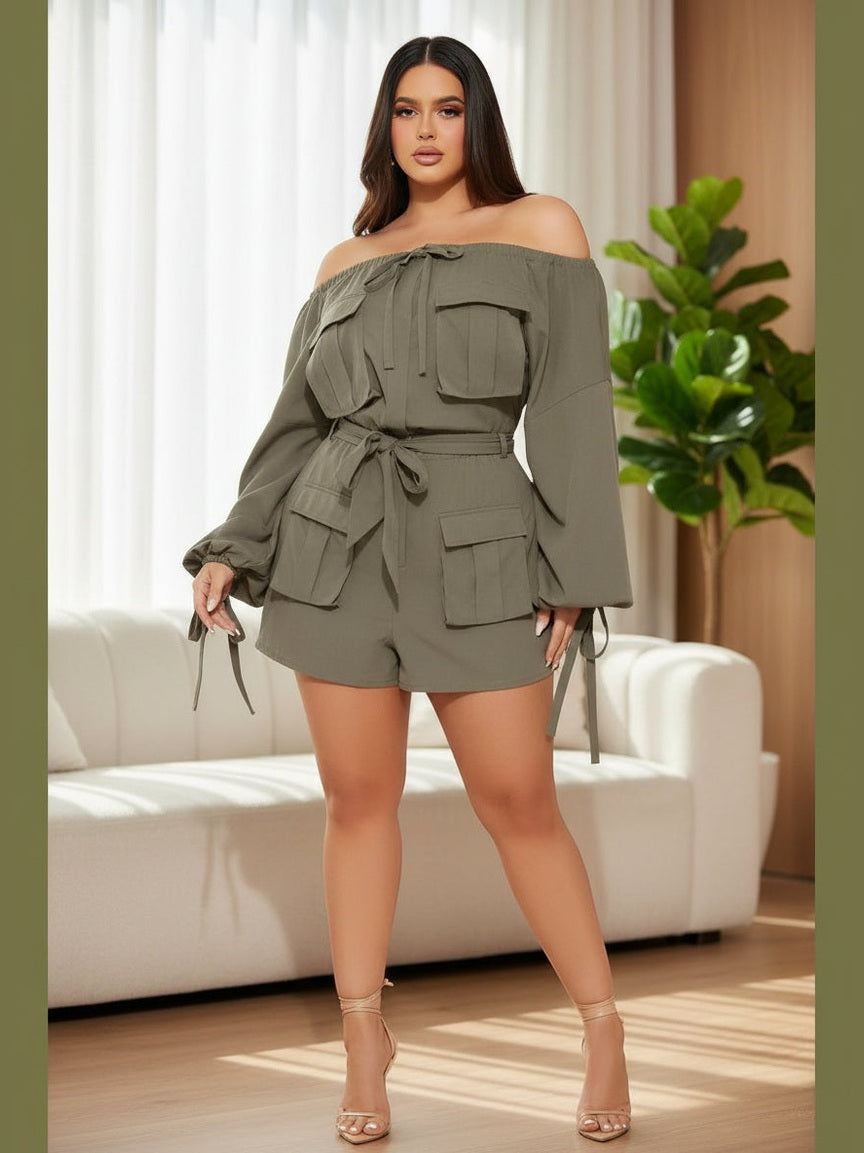 Kiara Khaki Jumper – Chic Women's Outfit Set | Belle Kloset Fashion