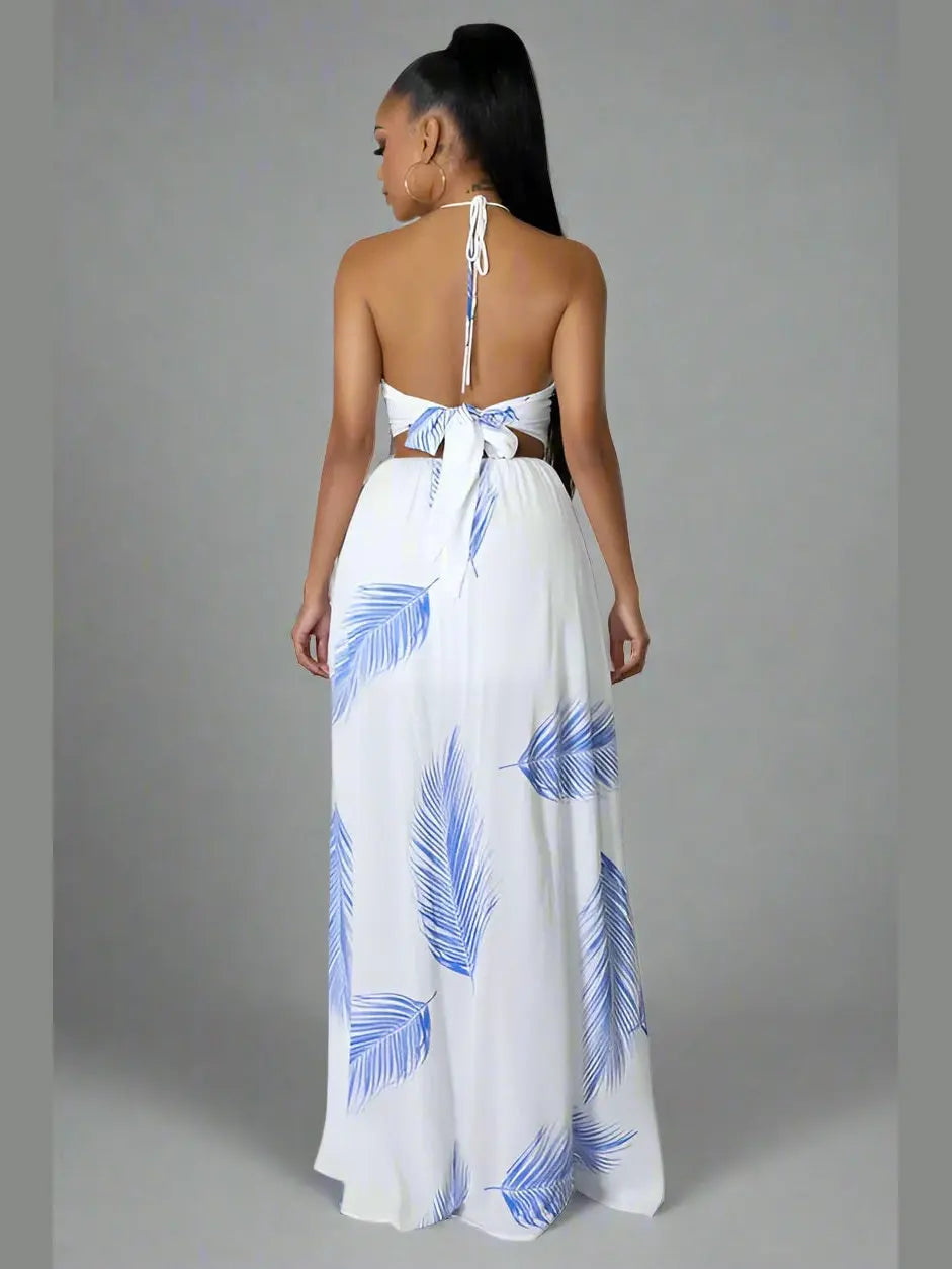 Seaside Allure Halter Maxi Dress – Chic Women's Dresses | Belle Kloset Fashion