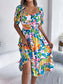 Floral Midi Dress With Short Sleeves – Chic Women's Dresses | Belle Kloset Fashion