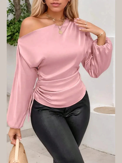 One-Shoulder Luxe Blouse - Chic Women's TOP | Belle Kloset Fashion