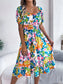 Floral Midi Dress With Short Sleeves – Chic Women's Dresses | Belle Kloset Fashion