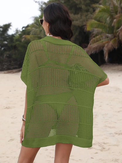 Breezy Luxe Hollow Collar Cover-Up - Chic Women's Tops | Belle Kloset Fashion