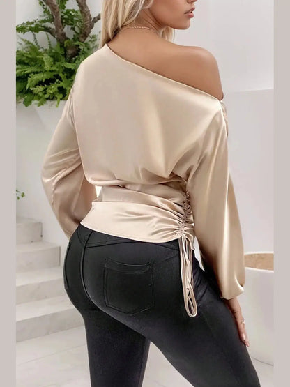 One-Shoulder Luxe Blouse - Chic Women's TOP | Belle Kloset Fashion