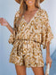 Boho Breeze Floral Batwing Romper – Chic Women's Outfit Set | Belle Kloset Fashion