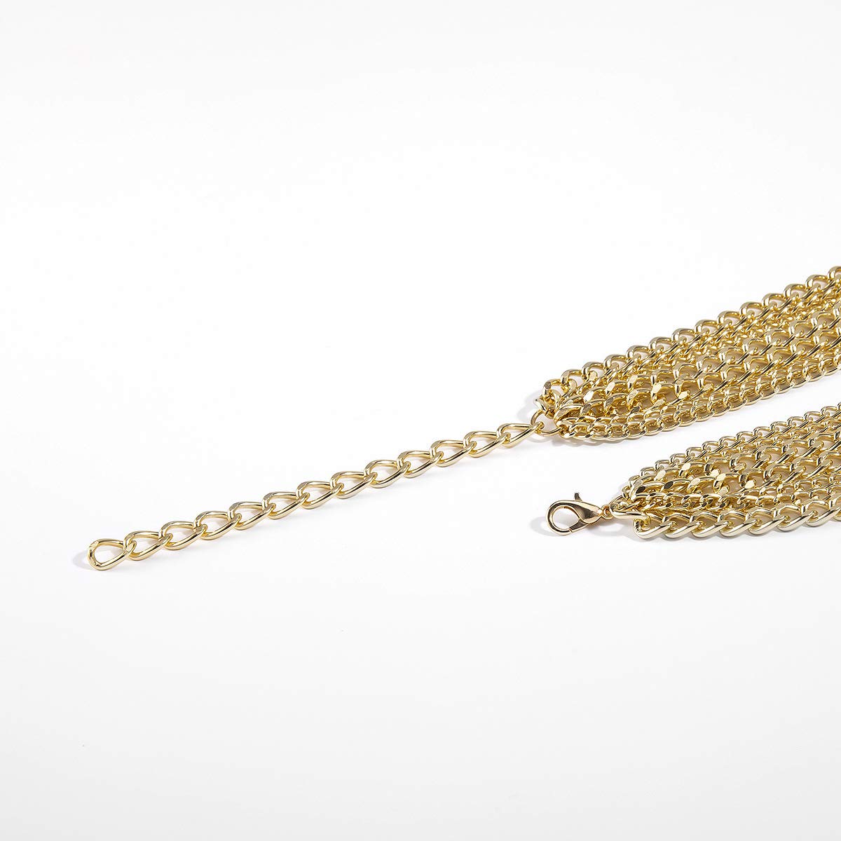 Gold chain necklace on a white background