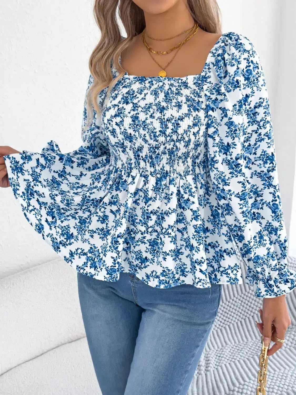 Off Shoulder Floral Blouse – Chic Women's Tops | Belle Kloset Fashion