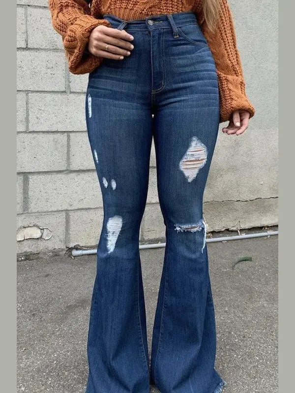 Skylar Bell Bottom Jean- Inseam 32" - Chic Women's  | Belle Kloset Fashion