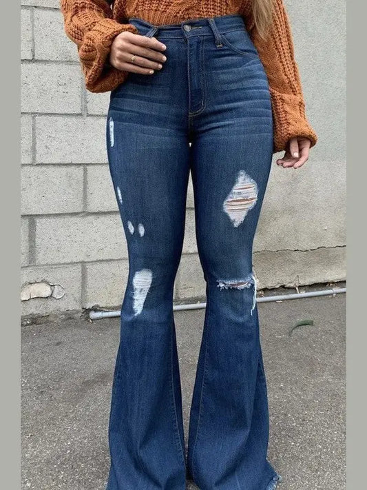 Skylar Bell Bottom Jean- Inseam 32" - Chic Women's  | Belle Kloset Fashion