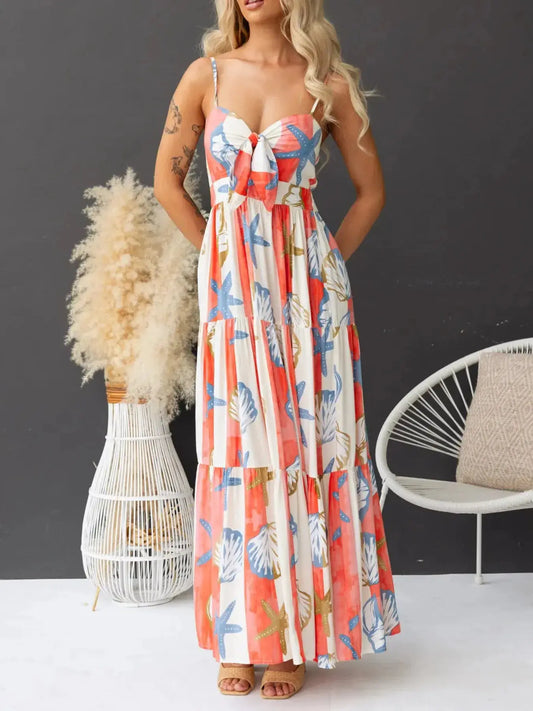 Sunset Bloom Maxi Dress with Pockets - Chic Women's Dresses | Belle Kloset Fashion