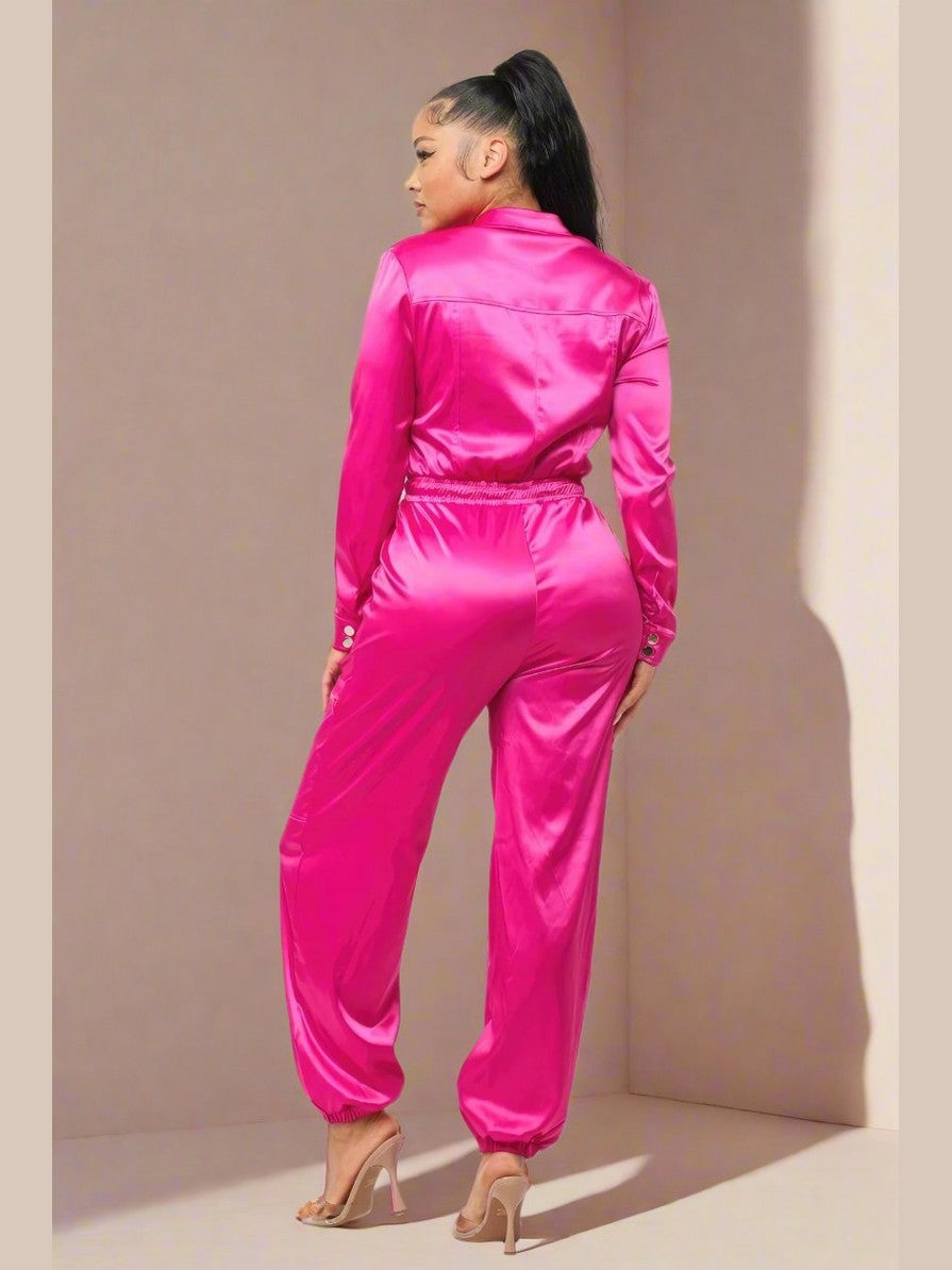 Pop of Pink Jumpsuit