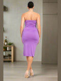 Jazzy Tube Slit Dress Purple