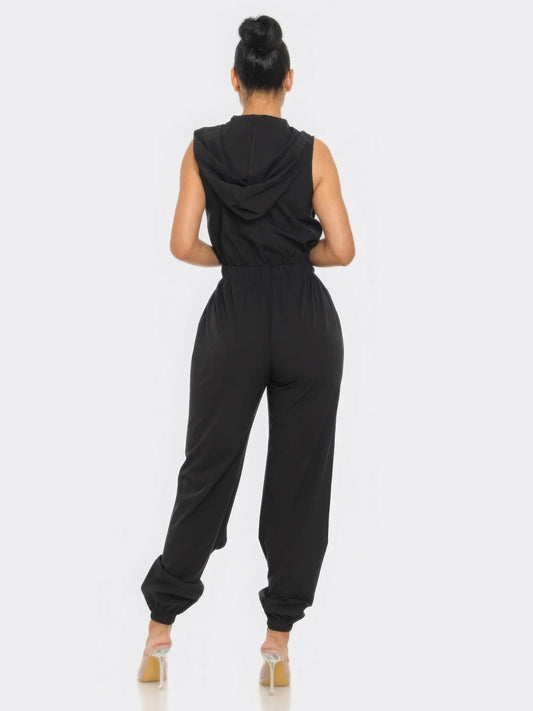 Hooded Cargo Jumpsuit (Black) - Chic Women's Outfit Set | Belle Kloset Fashion