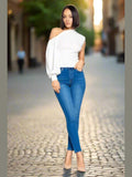 Sassy One-shoulder Top White