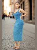 Where We Going Cargo Midi Dress