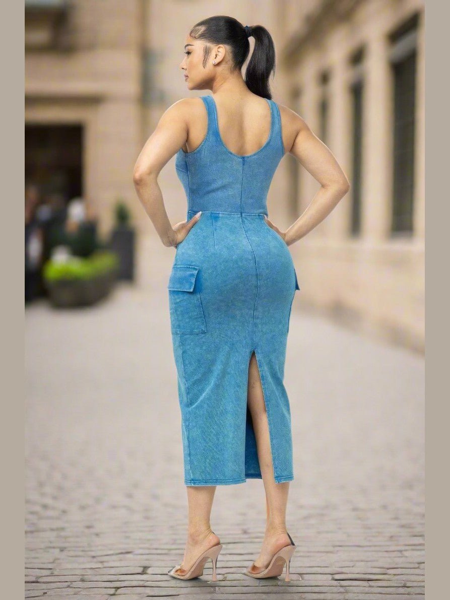 Where We Going Cargo Midi Dress