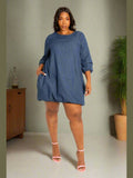 Denim Bubbled Dress