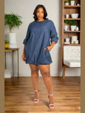 Denim Bubbled Dress
