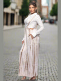 Tie-Dye Drawstring Baggy Jumpsuit Mocha