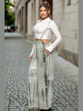 Tie-Dye Drawstring Baggy Jumpsuit Green