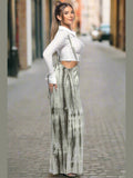 Tie-Dye Drawstring Baggy Jumpsuit Green