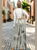Tie-Dye Drawstring Baggy Jumpsuit Green
