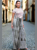 Tie-Dye Drawstring Baggy Jumpsuit Black