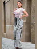 Tie-Dye Drawstring Baggy Jumpsuit Black