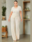 Timeless Polo Top And Pants Set (Creme) - Chic Women's Outfit Set | Belle Kloset Fashion