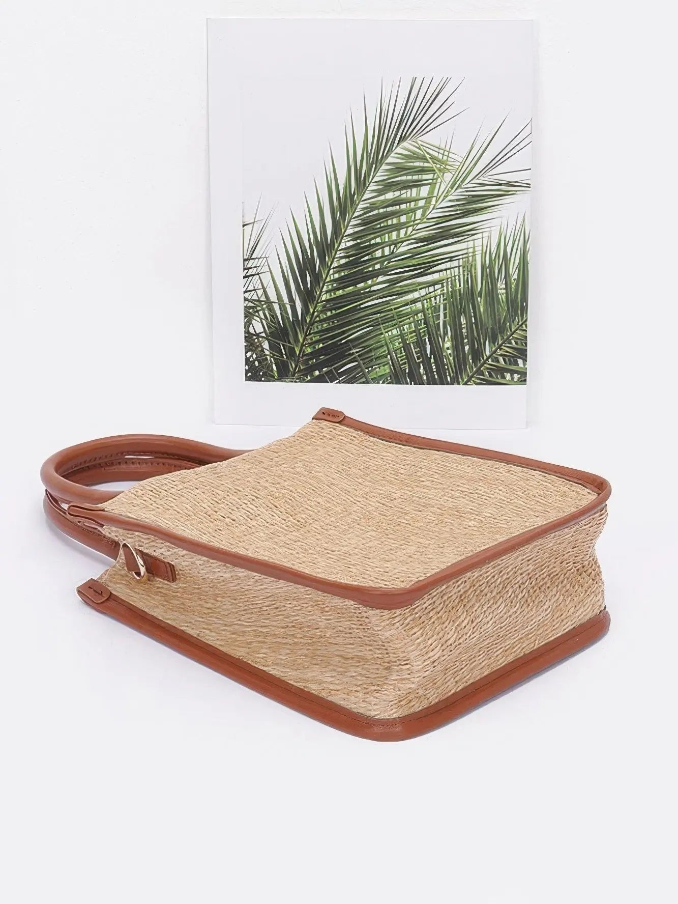 Khaki Breeze Faux Straw Tote Bag - Chic Women's  | Belle Kloset Fashion