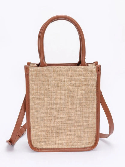 Khaki Breeze Faux Straw Tote Bag - Chic Women's  | Belle Kloset Fashion