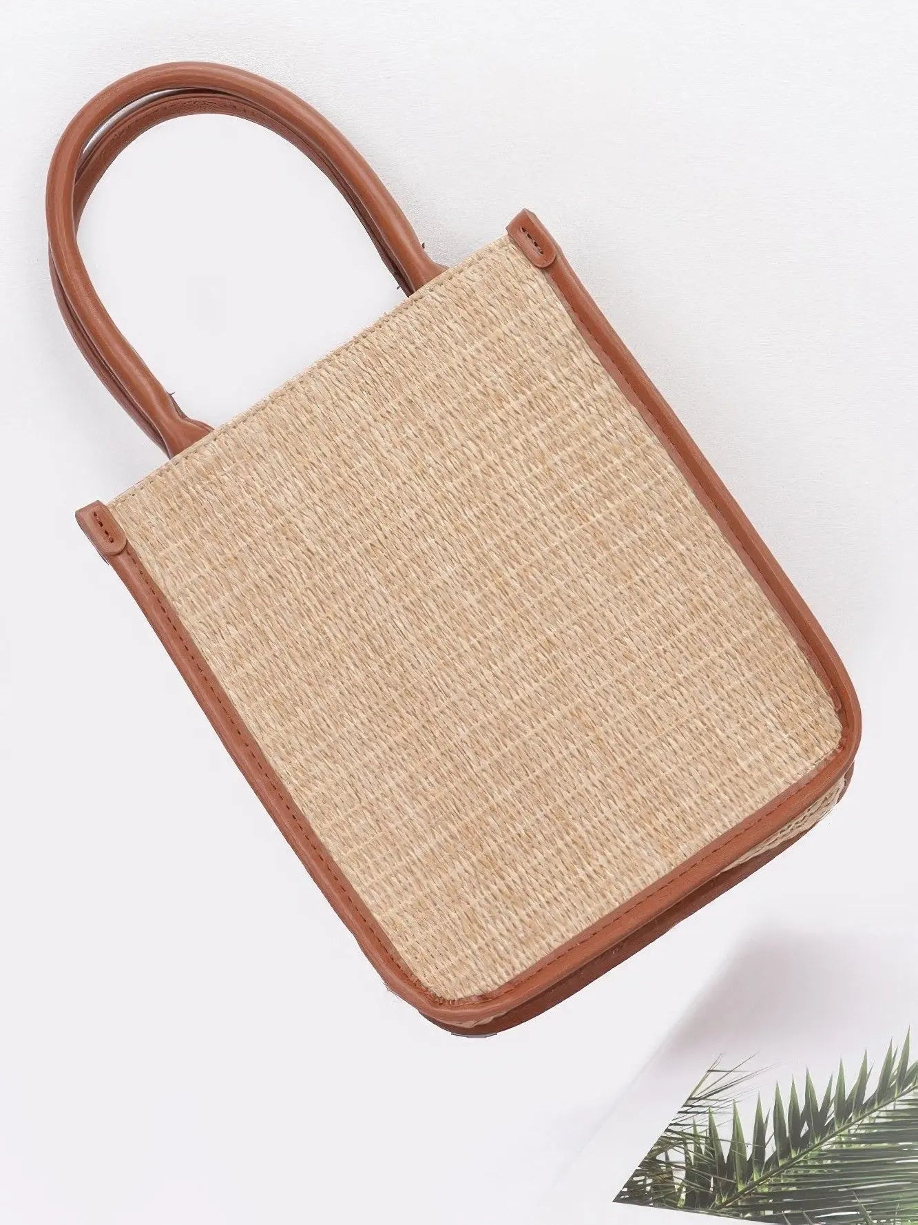 Khaki Breeze Faux Straw Tote Bag - Chic Women's  | Belle Kloset Fashion