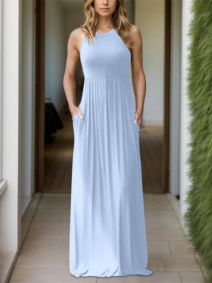 Grecian Neck Dress with Pockets - Chic Women's Dresses | Belle Kloset Fashion
