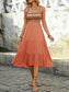 Tie Shoulder Tiered Ruffle Midi Dress – Chic Women's Dresses | Belle Kloset Fashion