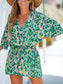 Boho Breeze Floral Batwing Romper – Chic Women's Outfit Set | Belle Kloset Fashion