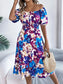 Floral Midi Dress With Short Sleeves – Chic Women's Dresses | Belle Kloset Fashion