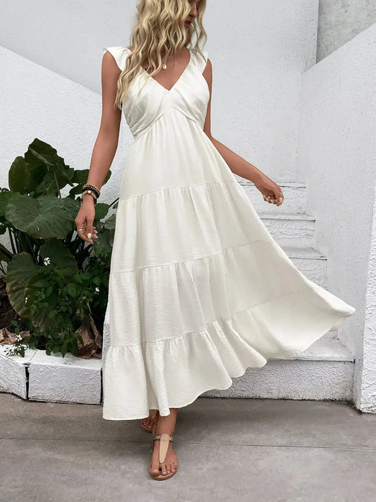 Daydream Tiered V-Neck Dress – Chic Women's Dresses | Belle Kloset Fashion