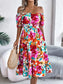 Floral Midi Dress With Short Sleeves – Chic Women's Dresses | Belle Kloset Fashion