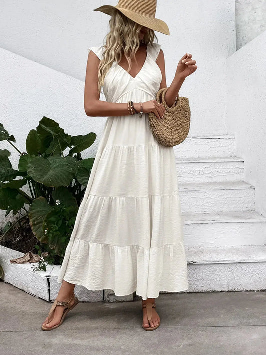 Daydream Tiered V-Neck Dress – Chic Women's Dresses | Belle Kloset Fashion
