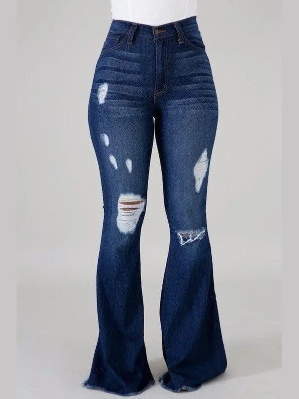 Skylar Bell Bottom Jean- Inseam 32" - Chic Women's  | Belle Kloset Fashion